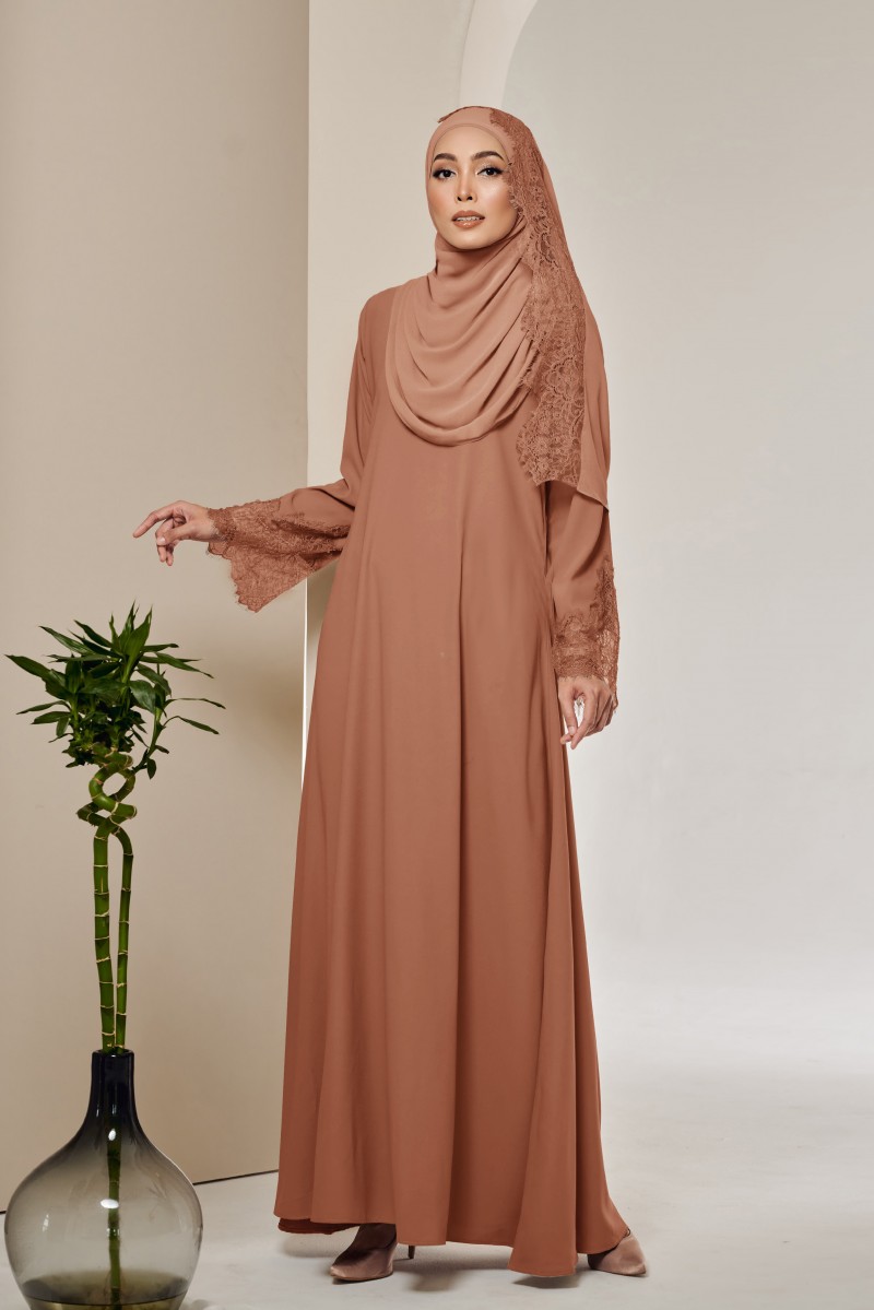 AMIA Abaya in Brick Orange