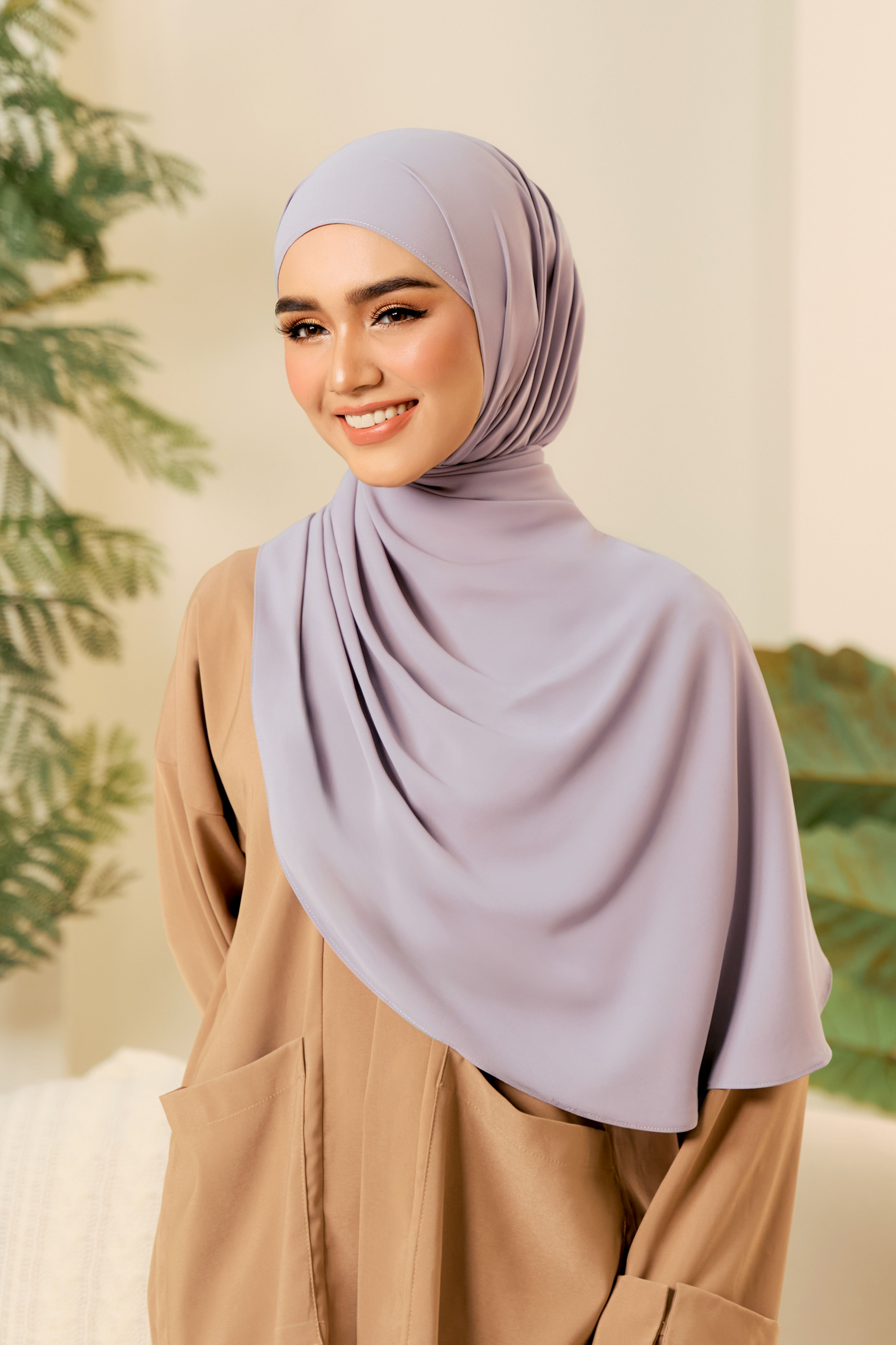 ARIA Oblong Shawl in Grey Purple