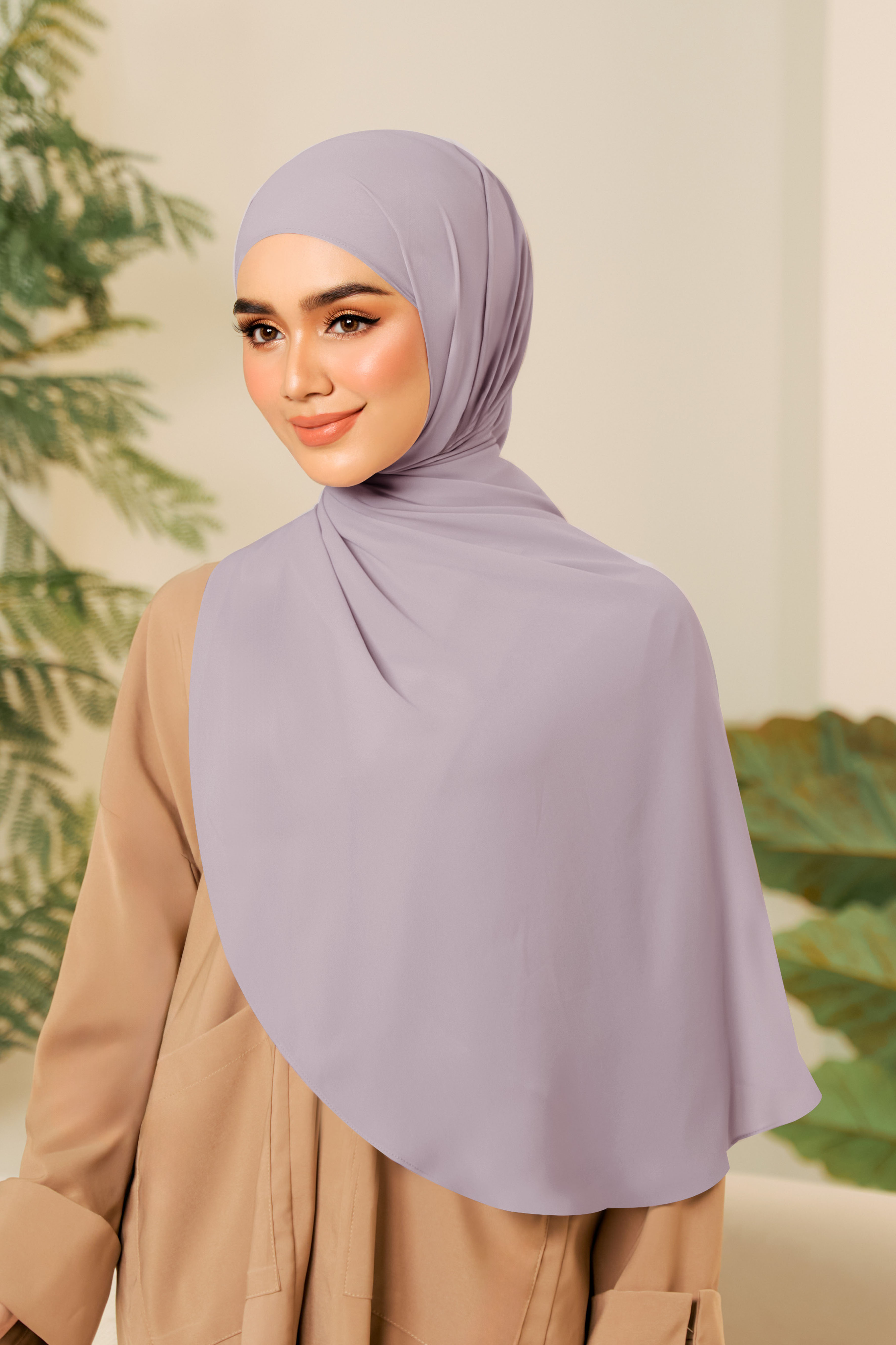 ARIA Oblong Shawl in Grey Purple