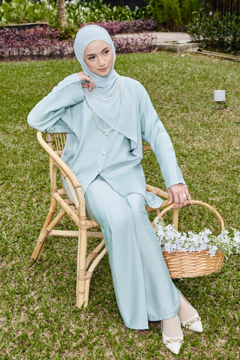 (AS-IS) Lalita Kurung in Aqua Glass