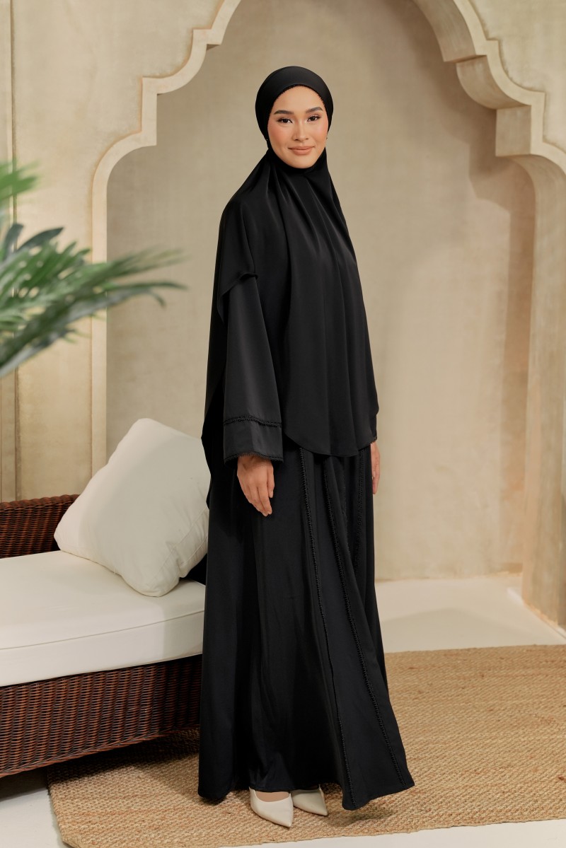 ATIKA Set Jubah with Khimar in Black