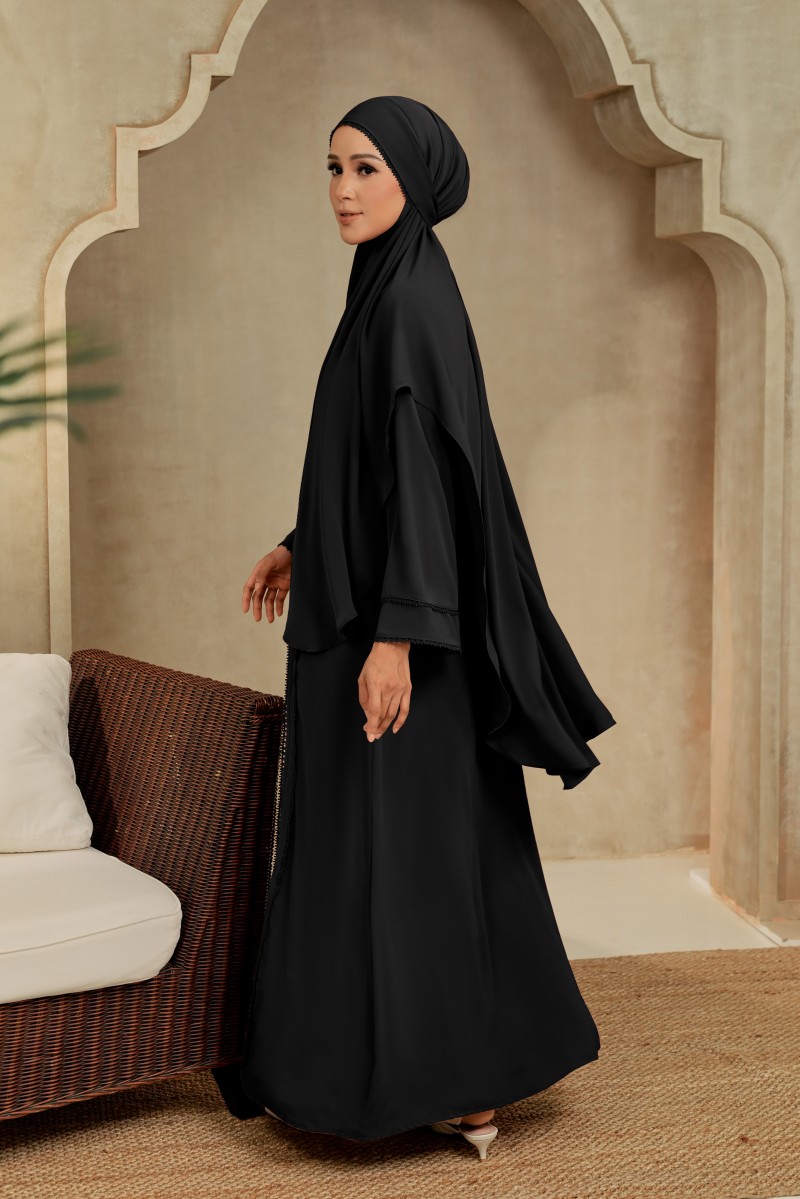 ATIKA Set Jubah with Khimar in Black