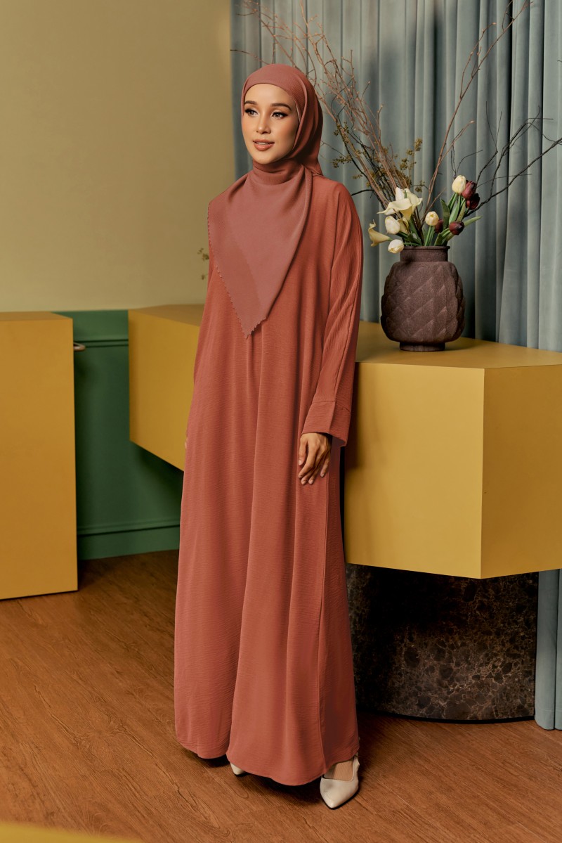 BELVA Kaftan in Brick Orange