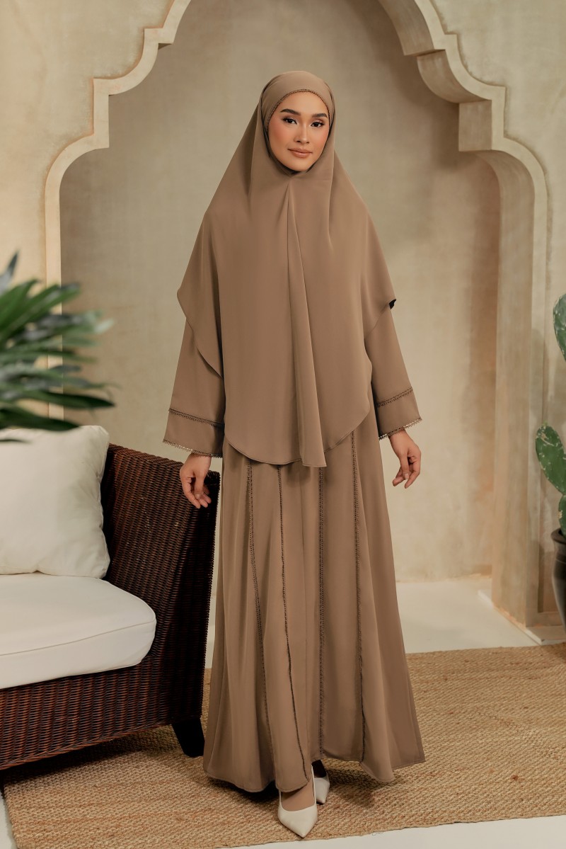 ATIKA Set Jubah with Khimar in Brown