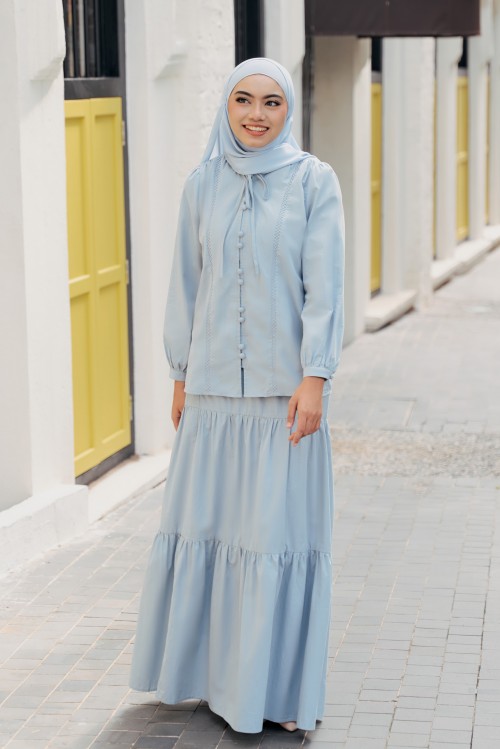 ZAREEN Coord Set in Baby Blue