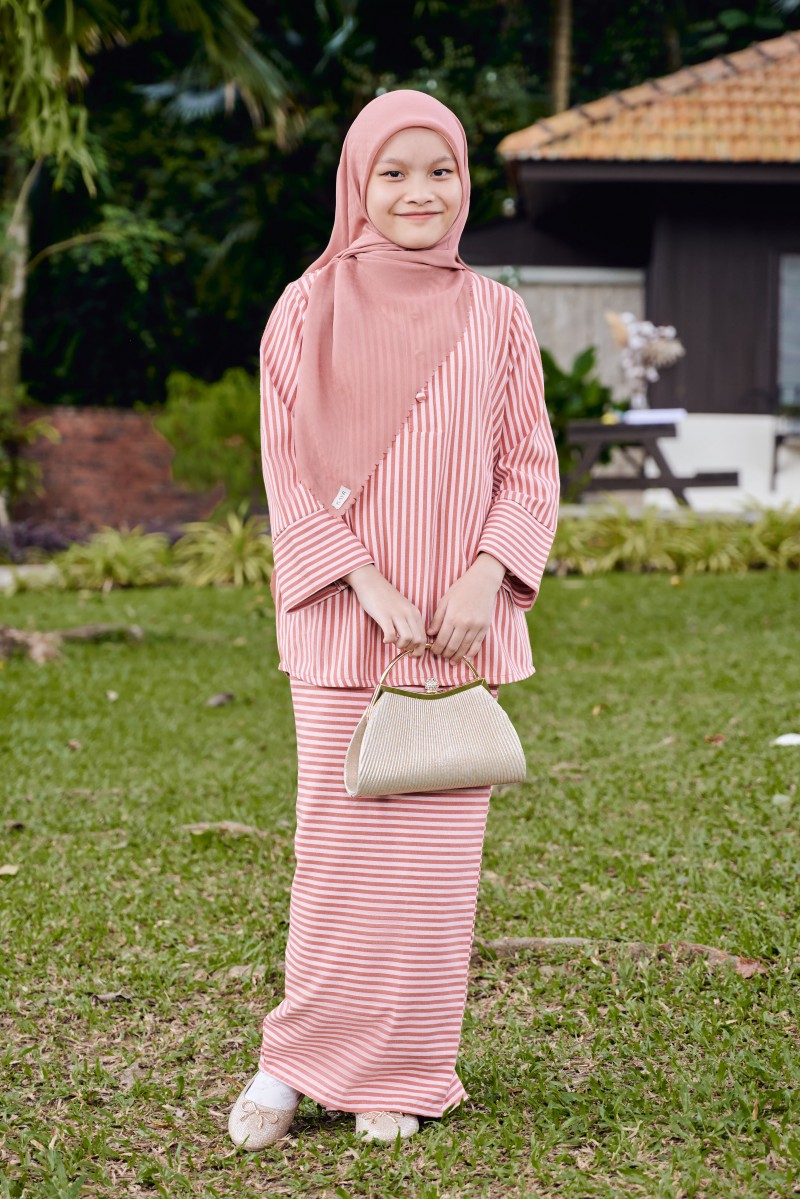 Tara Kurung Girl in Dark Salmon