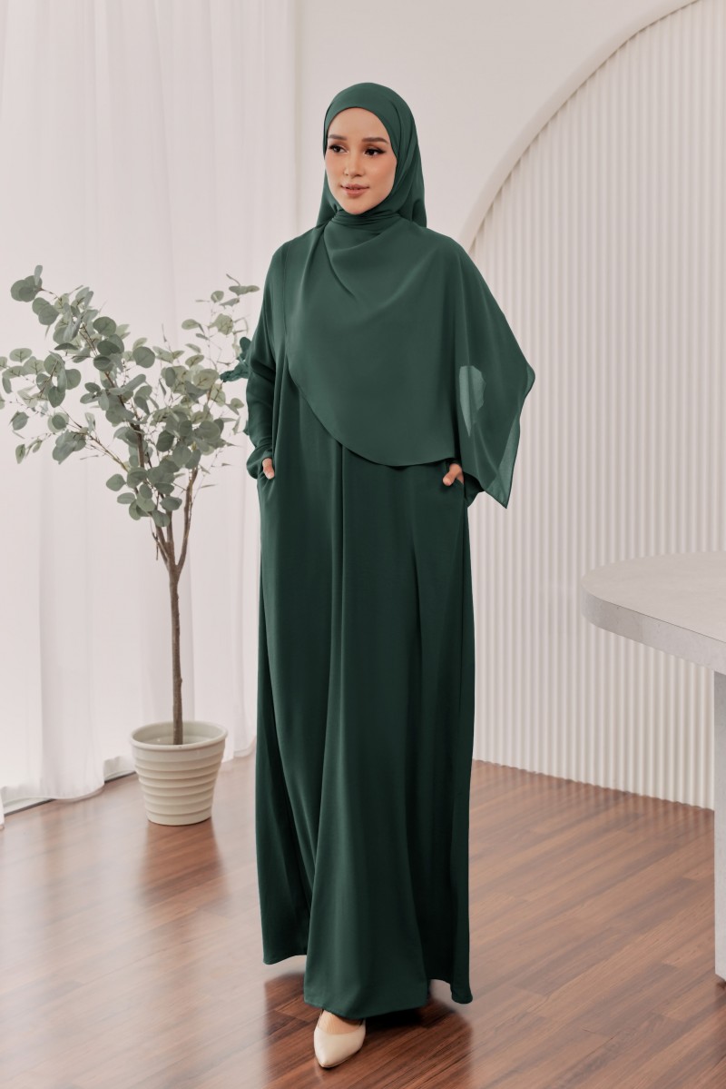 (AS-IS) BELVA Kaftan in Deep Green