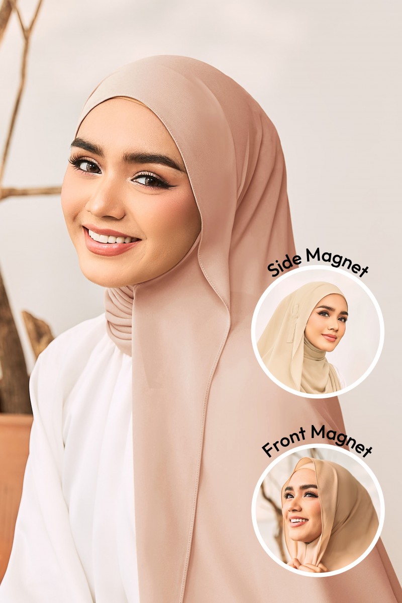 SHAMA Magnetic Long Shawl in Dusty Pink