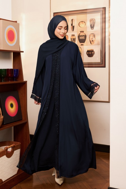 ELARA Abaya A1 in Navy