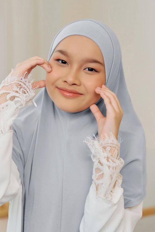 HAURA Kids Tudung Sarung in Light Grey