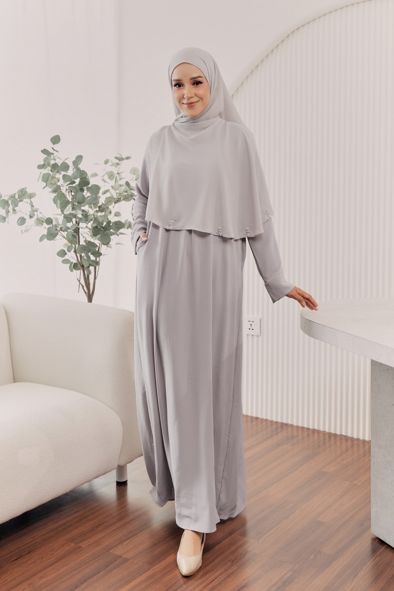 (AS-IS) BELVA Kaftan in Light Grey