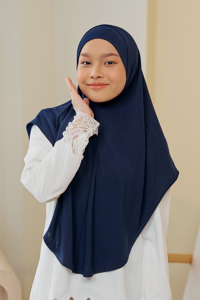 HAURA Kids Tudung Sarung in Navy Blue