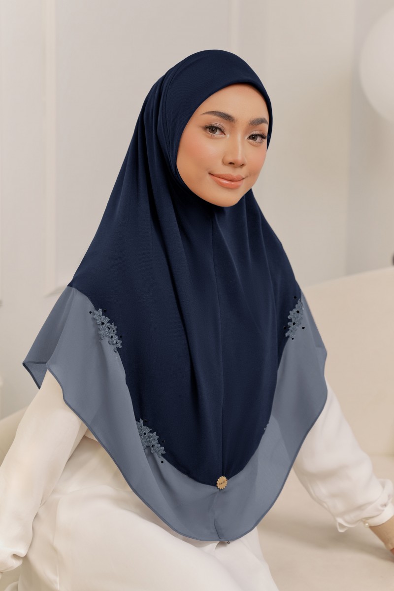 JIWA Tudung Sarung in Navy