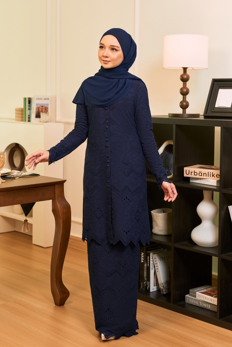 NUANSA Kurung in Navy Blue