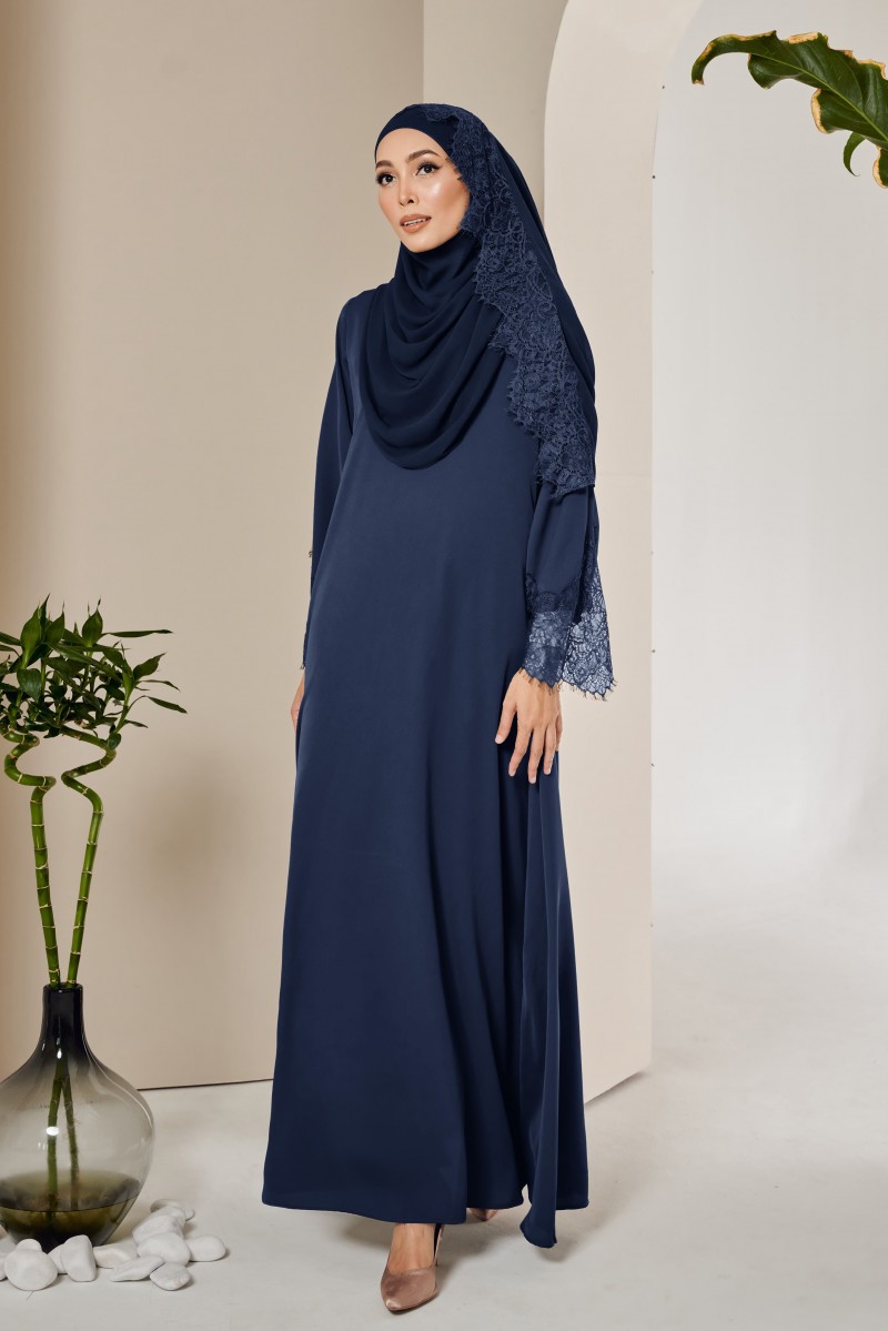 AMIA Abaya in Navy Blue