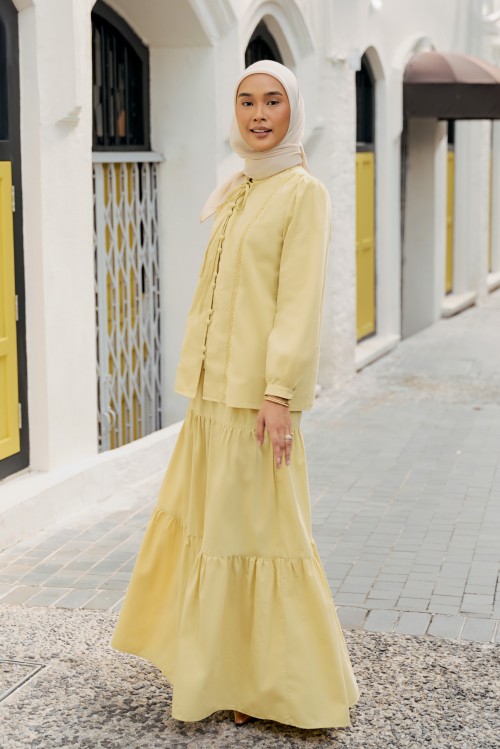 ZAREEN Coord Set in Soft Yellow