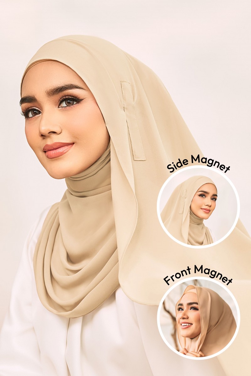 SHAMA Magnetic Long Shawl in Sand