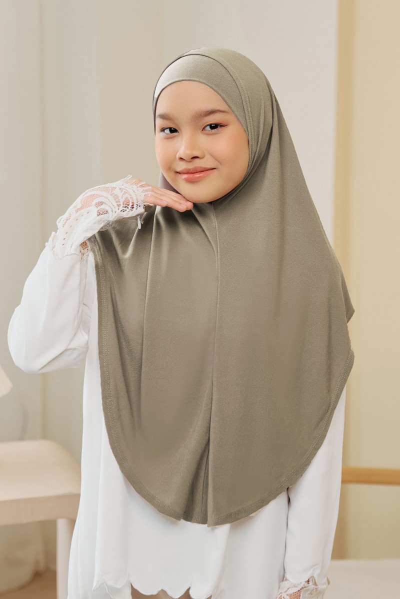 HAURA Kids Tudung Sarung in Smokey Brown