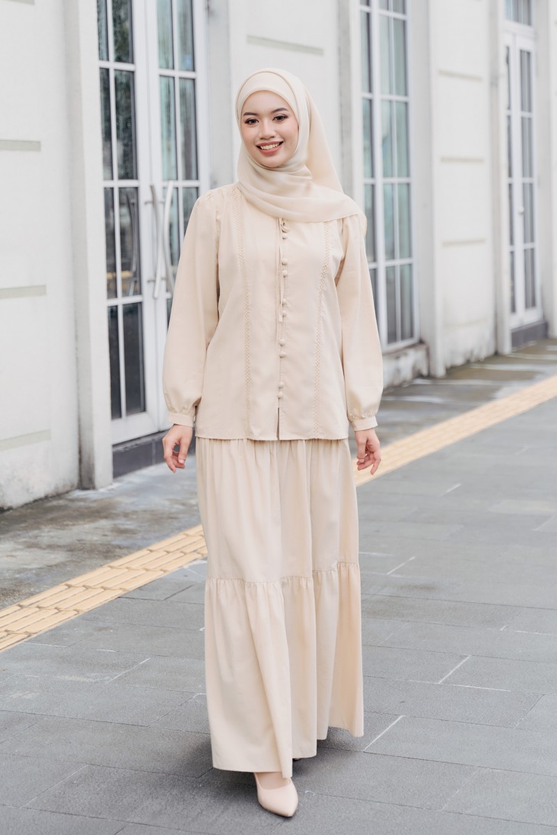 ZAREEN Coord Set in Soft Brown