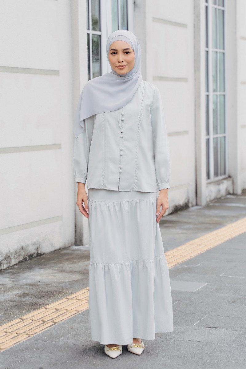 ZAREEN Coord Set in Soft Grey