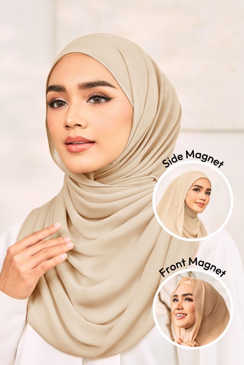 SHAMA Magnetic Long Shawl in Wheat