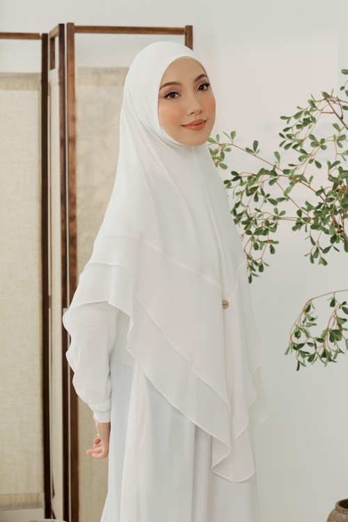 Nageena Khimar 2.0 in White