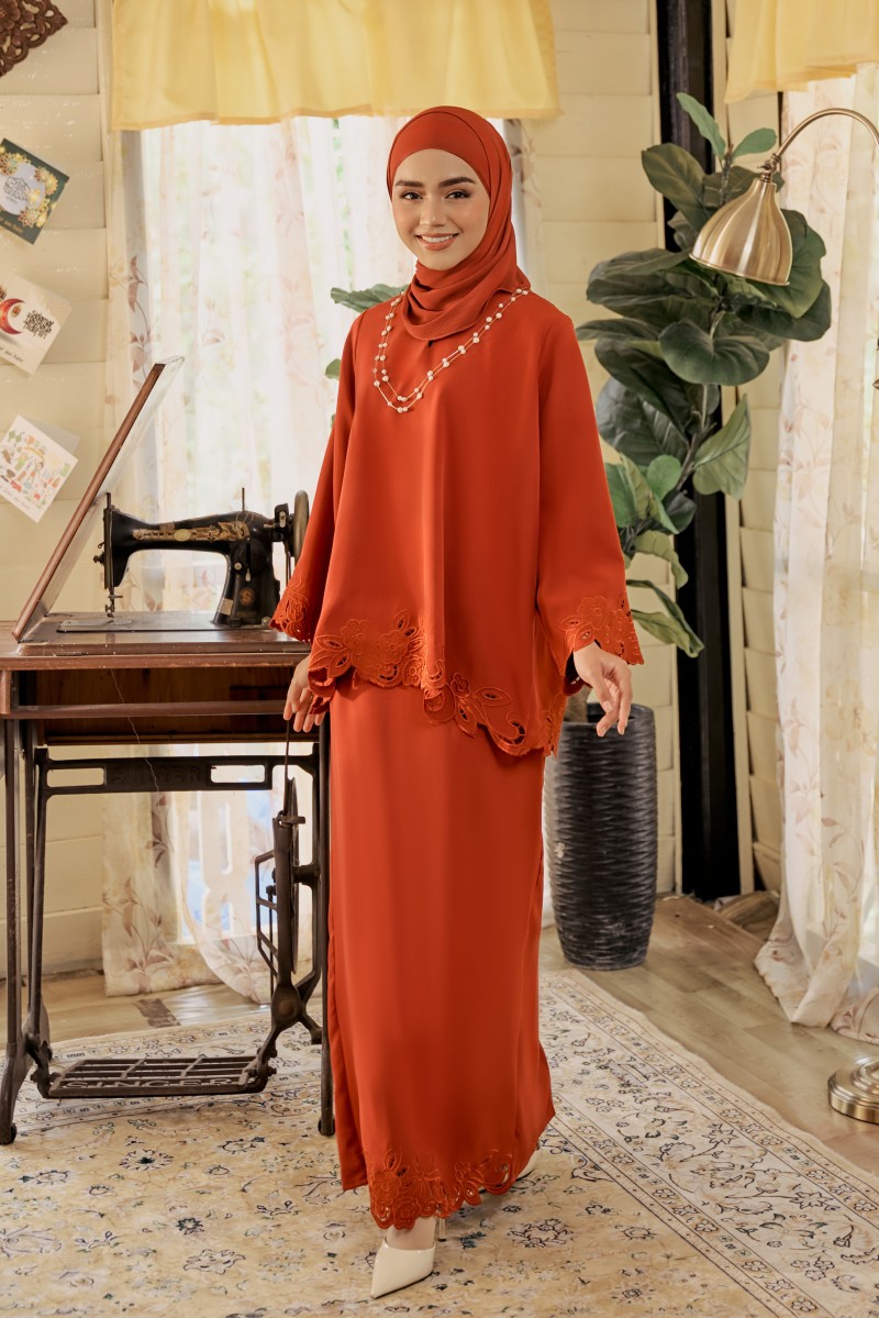 KARI Kurung in Burnt Orange