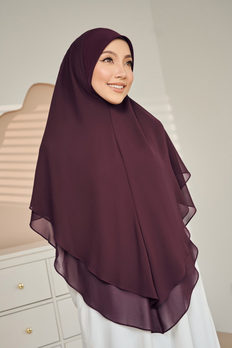 (AS-IS) Nageena Khimar in Maroon