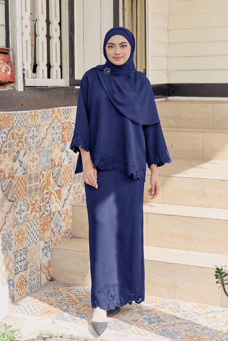 KARI Kurung in Navy Blue