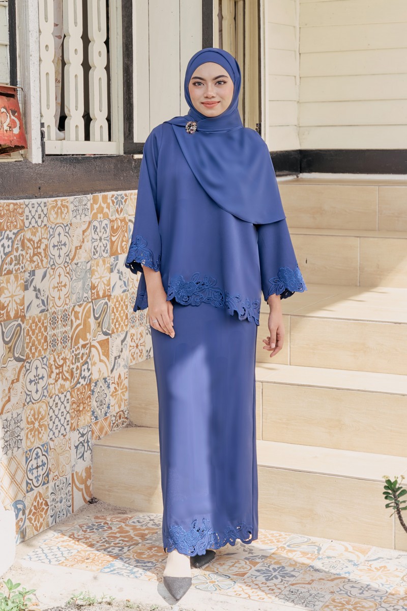 KARI Kurung in Navy Blue