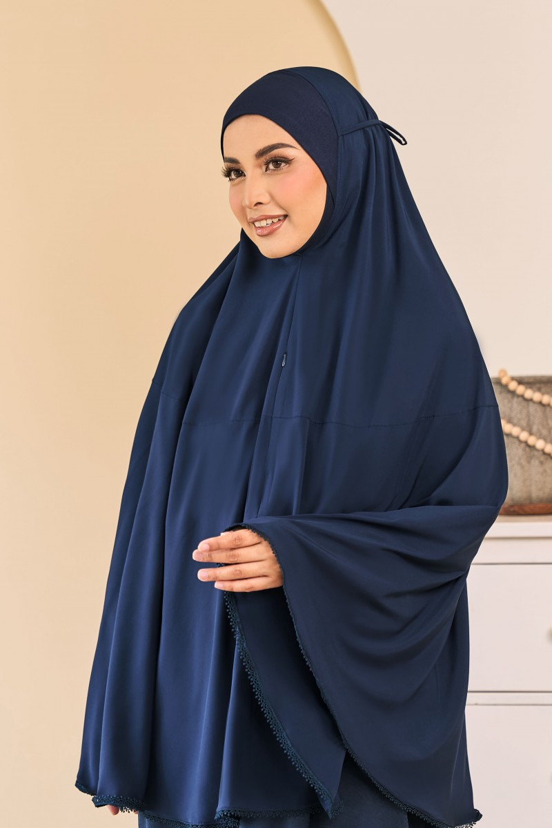 NUSRATI Mini Telekung in Navy Blue (Top Only)