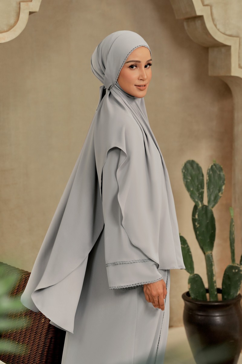 ATIKA Set Jubah with Khimar in Grey