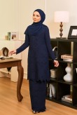 NUANSA Kurung in Navy Blue