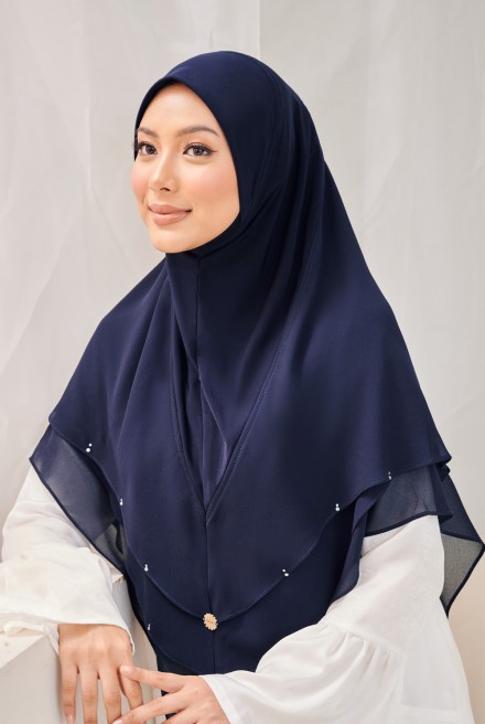 ARDEA Slip On Hijab in Navy Blue